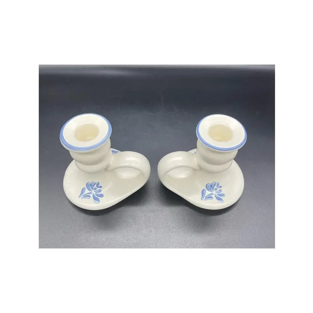 Vintage Pfaltzgraff Yorktowne Pair of Candle Stick Holders 3.75”